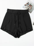 High Waisted Drawstring Swim Shorts
