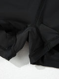 High Waisted Drawstring Swim Shorts
