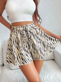 High-Waisted Leopard Print Shorts Apricot / S