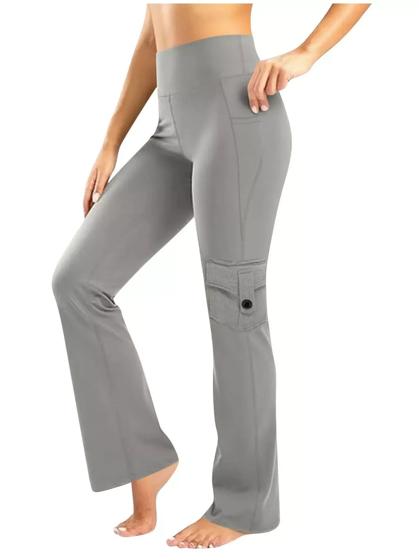 High Waisted Yoga Pants for Women Gray / S