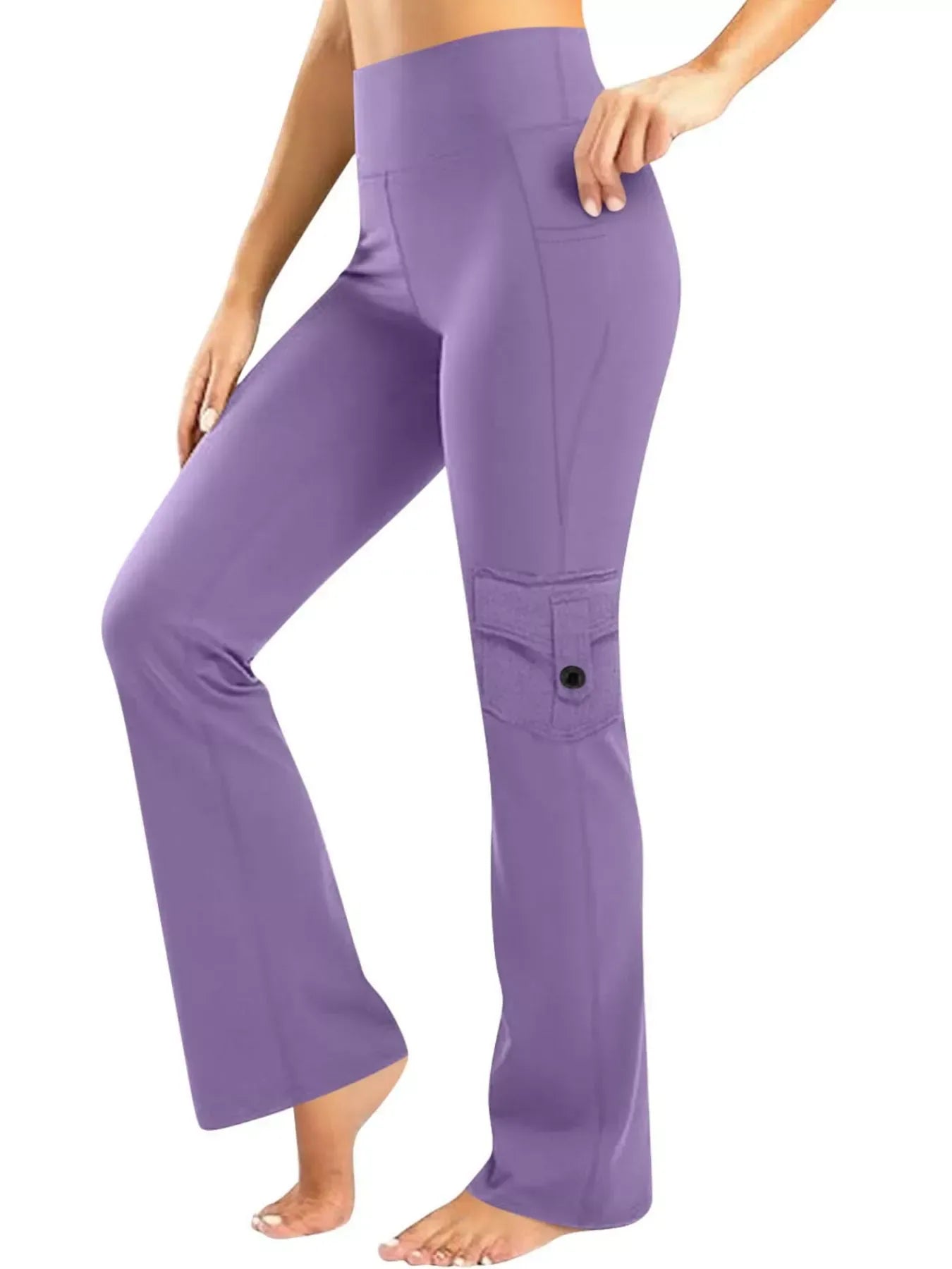 High Waisted Yoga Pants for Women Purple / S