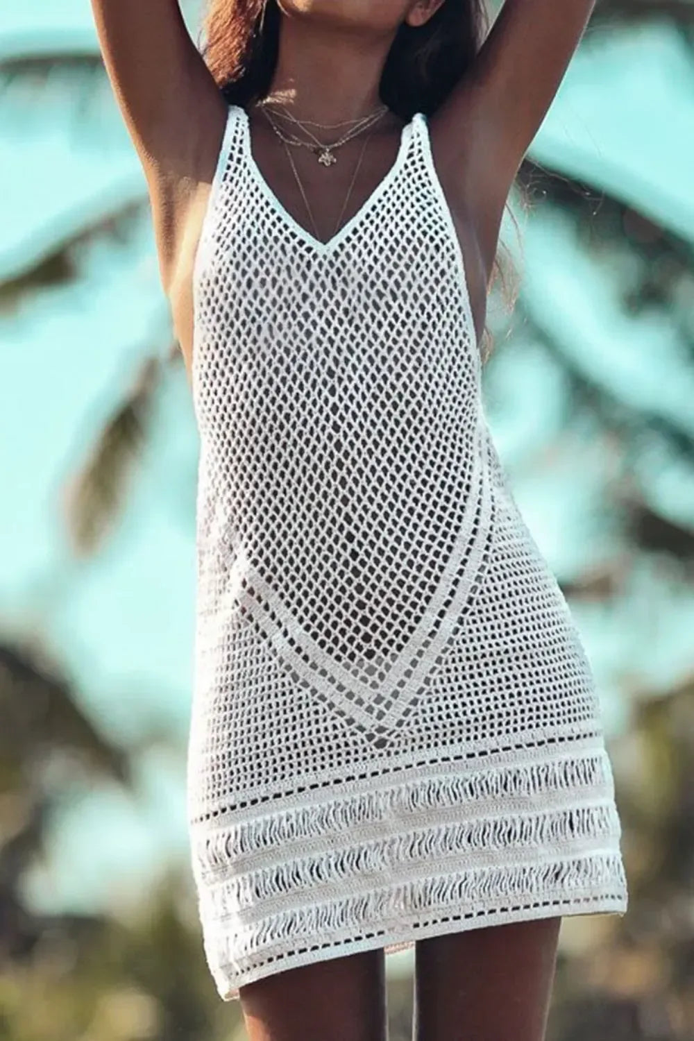 Knit Cover Up for Women White / S