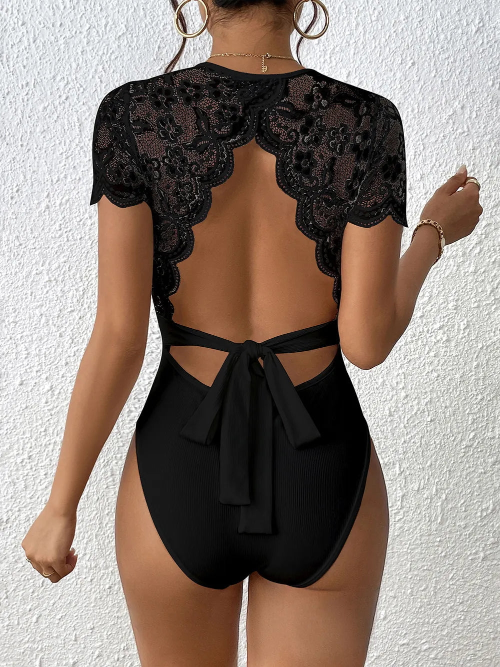 Body dos nu à col rond en dentelle Perfee