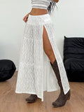 Lace Slit Maxi Skirt