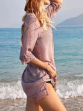 Lace Trim V-Neck Cover-Up