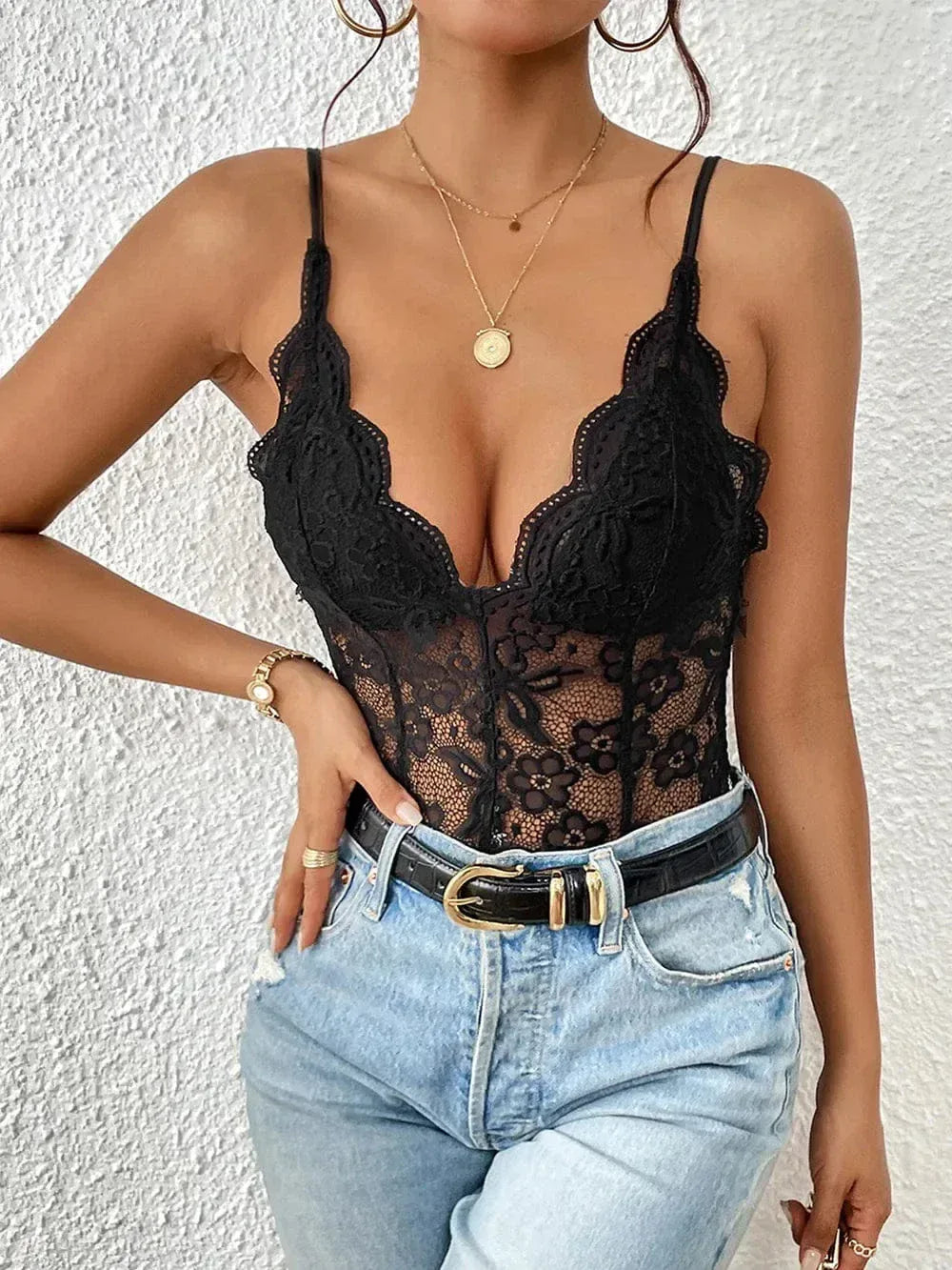 Lace V-Neck Bodysuit