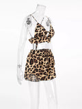 Leopard Cami & Cardigan and Shorts Three-Piece Lounge Set