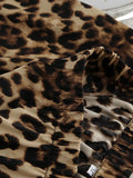 Leopard Cardigan and Wide Leg Pants Lounge Set