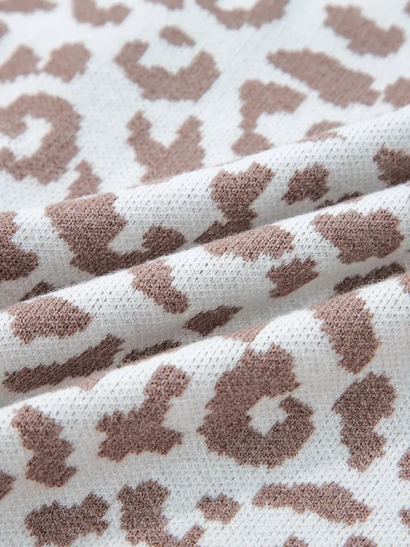 Leopard Chunky Knit Cardigan for Women