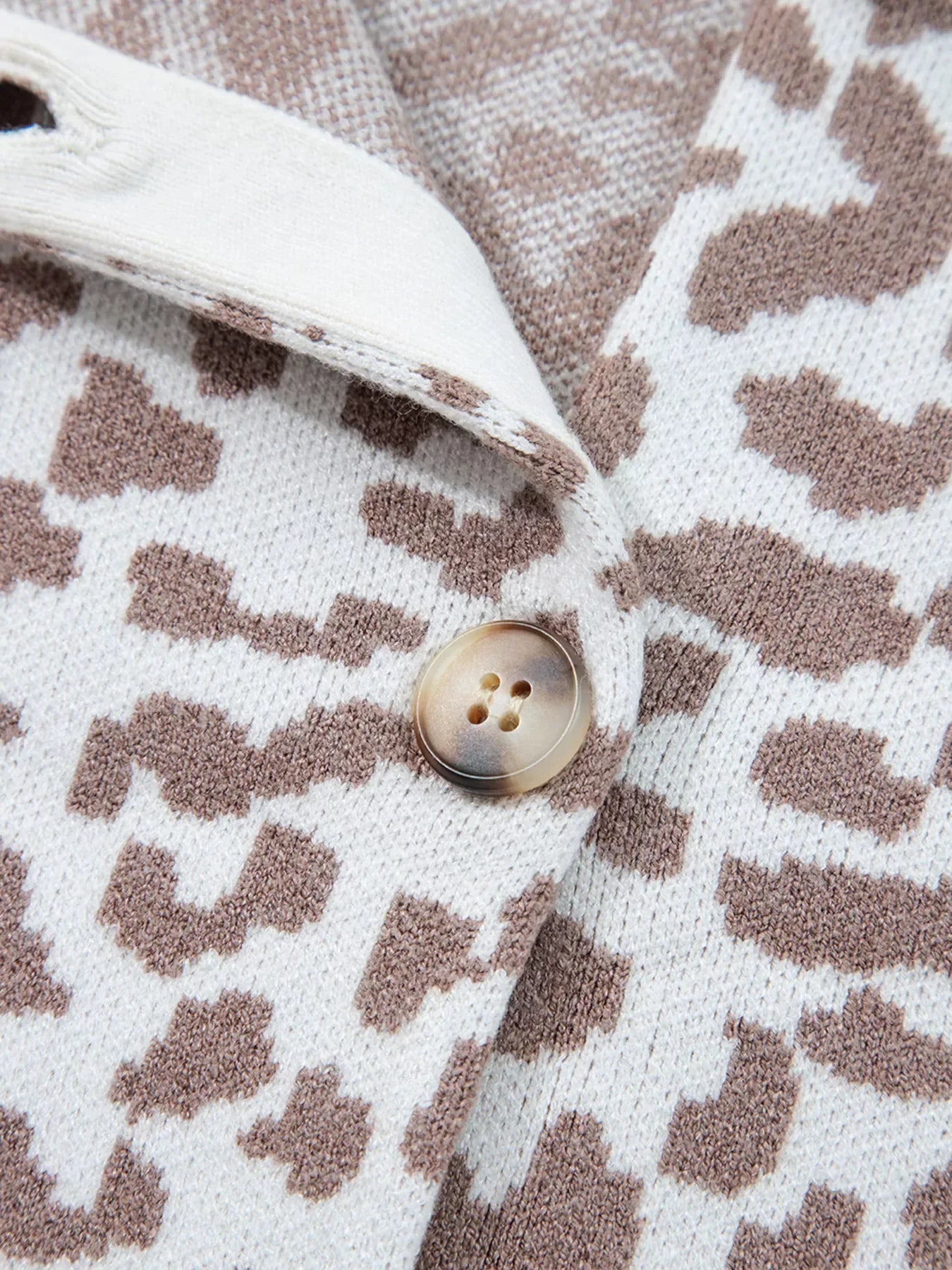 Leopard Chunky Knit Cardigan for Women