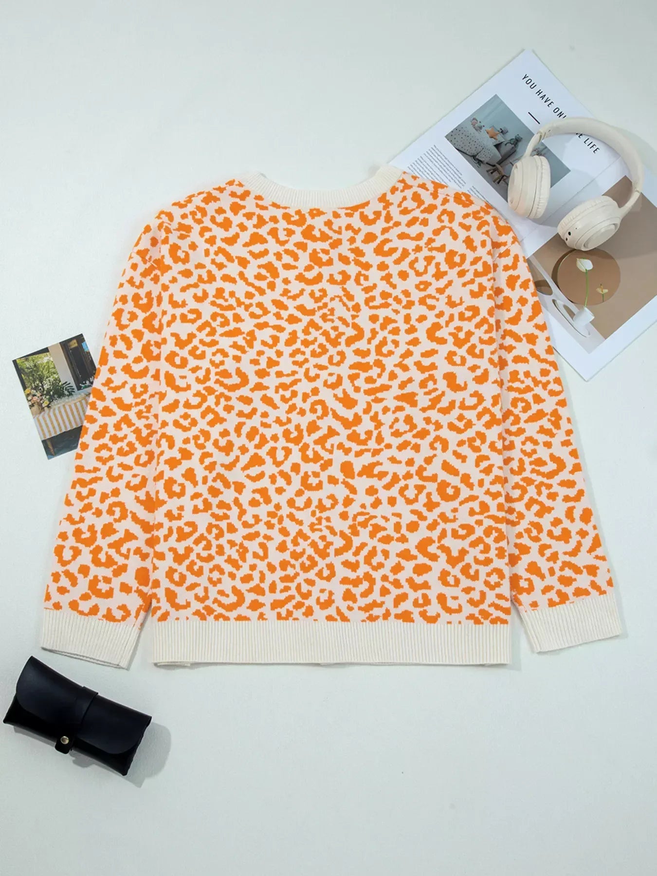 Leopard Chunky Knit Cardigan for Women