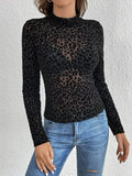 Leopard Mock Neck Top