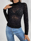 Leopard Mock Neck Top