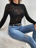 Leopard Mock Neck Top