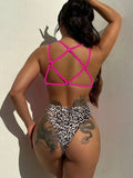 Leopard Plunge One Piece Swimsuit