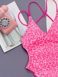 Leopard Plunge One Piece Swimsuit