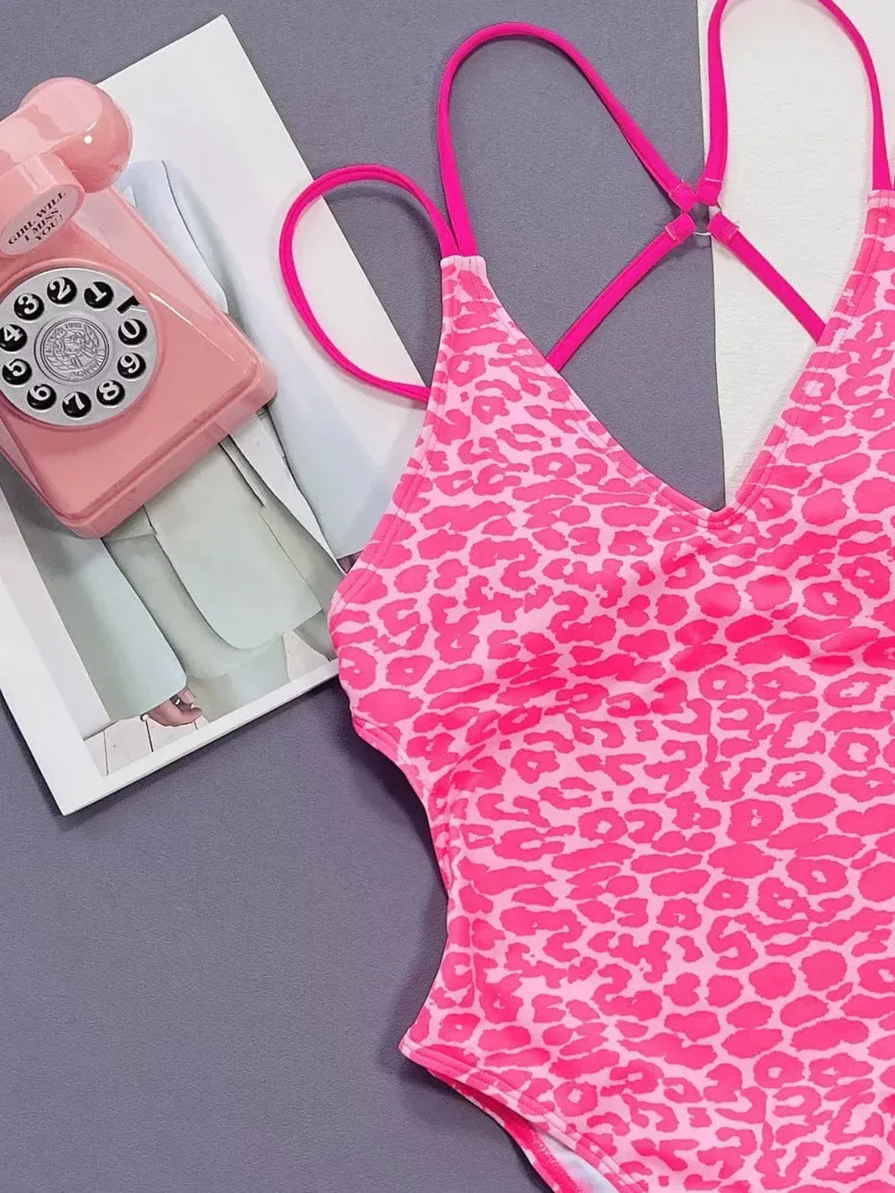 Leopard Plunge One Piece Swimsuit