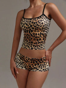 Leopard Print Cami and Shorts Set