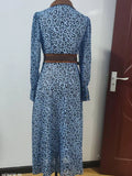 Leopard Print Contrast-Trim Shirt Dress - product view 5