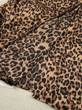 Leopard Print Feather-Trimmed Lounge Nightgown Robe