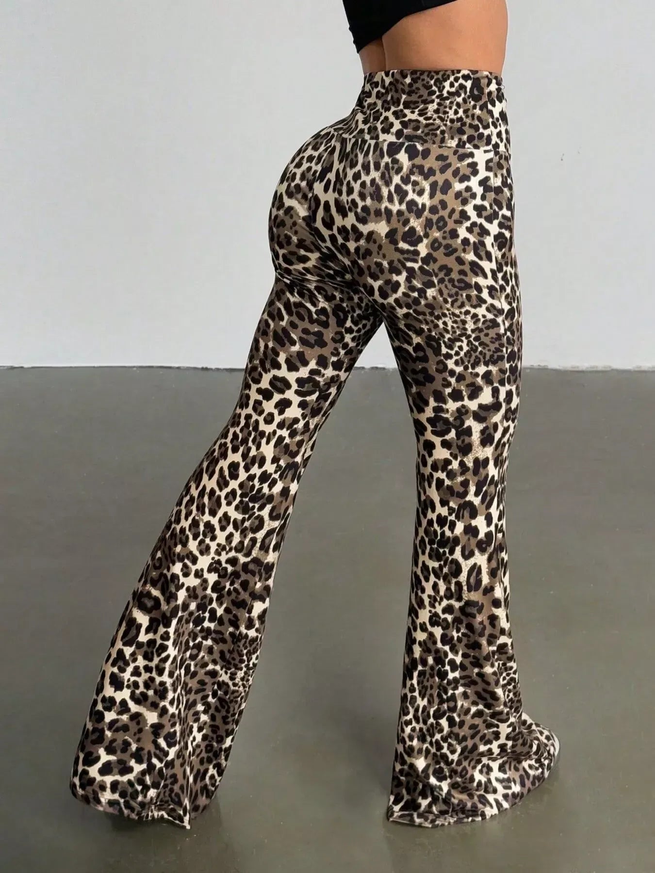 Leopard Print Flare Pants