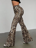 Leopard Print Flare Pants