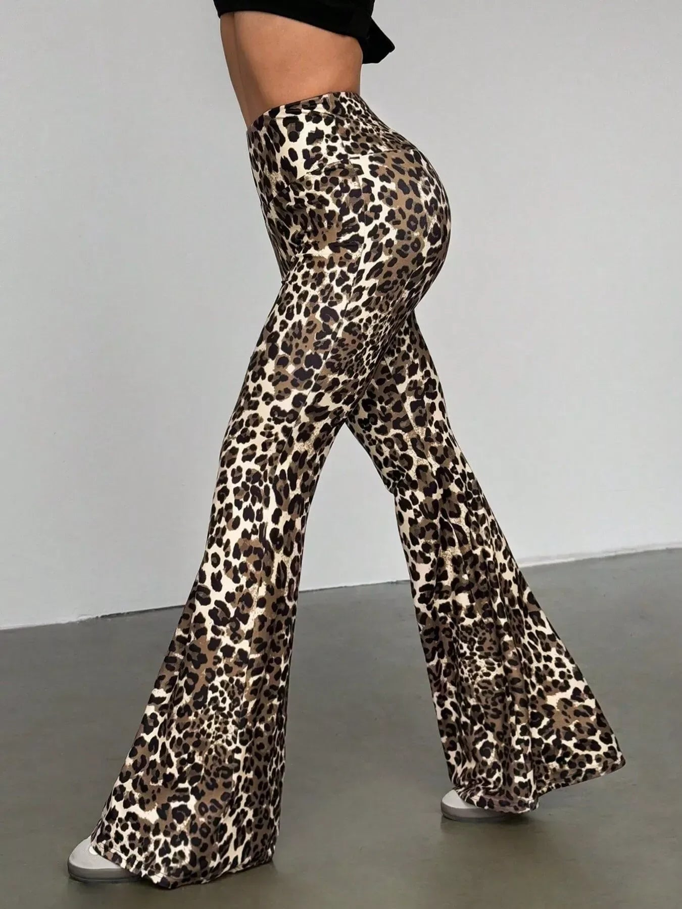 Leopard Print Flare Pants