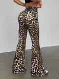 Leopard Print Flare Pants