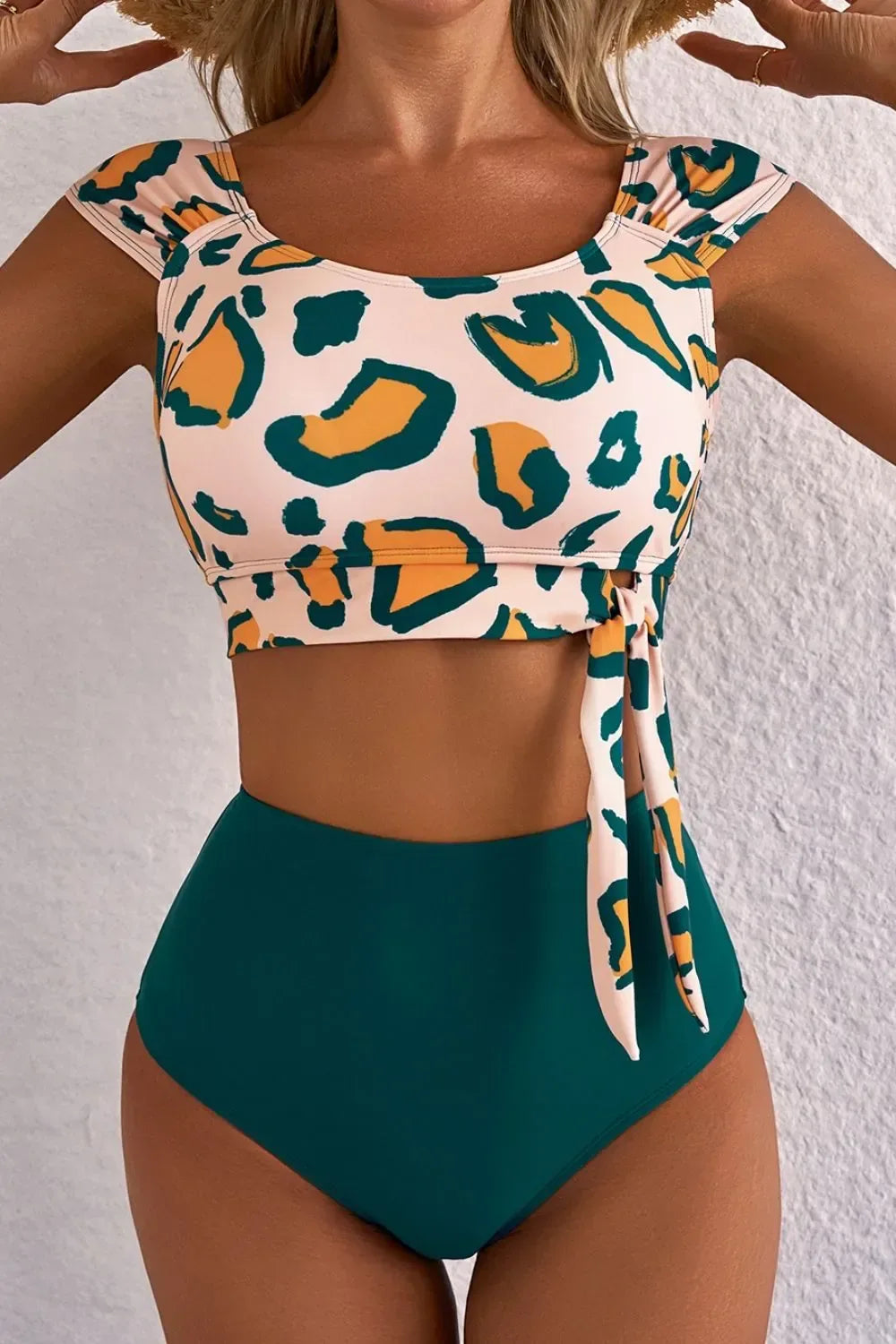 Leopard Print High Waist Bikini Set