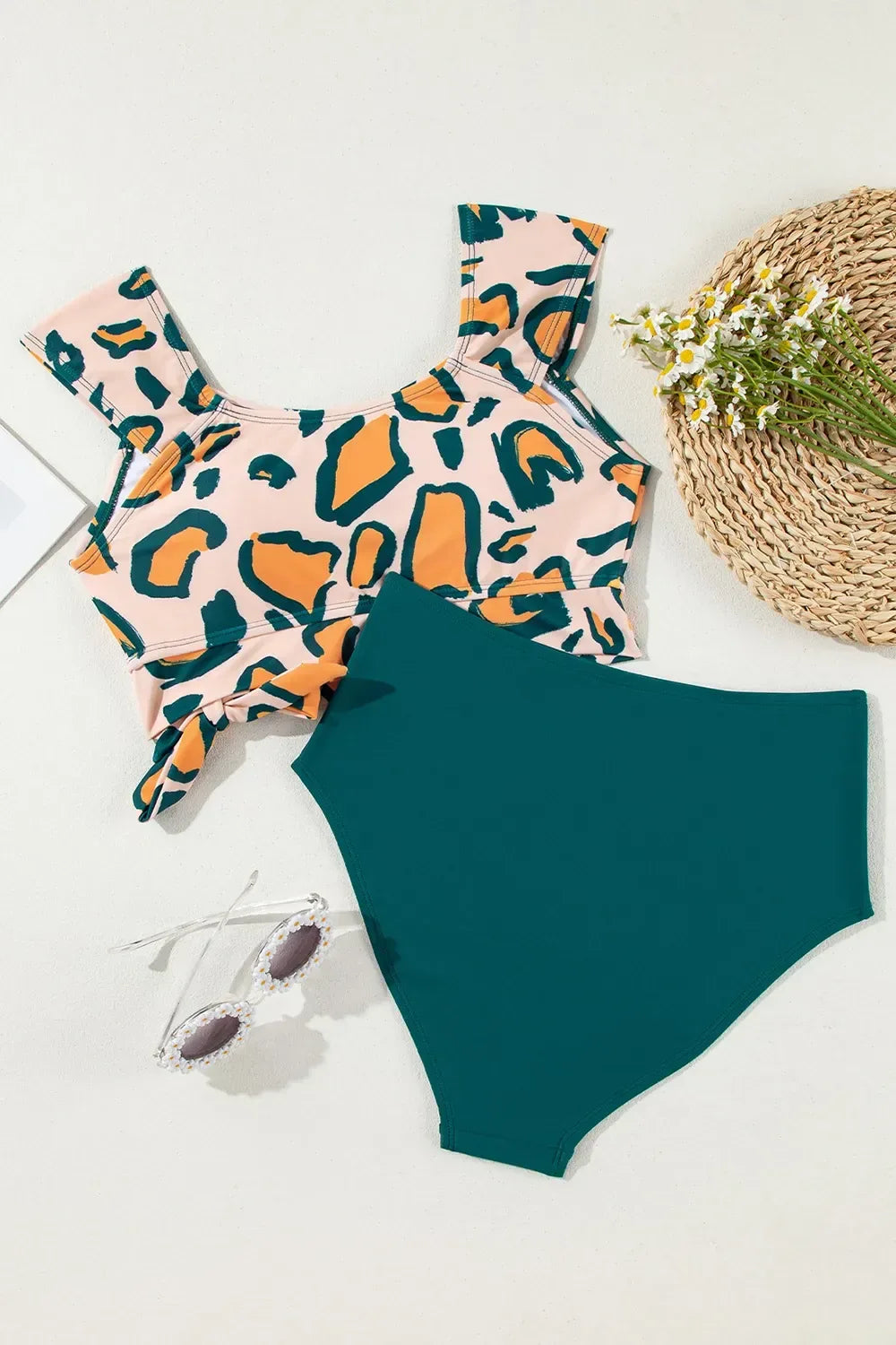 Leopard Print High Waist Bikini Set