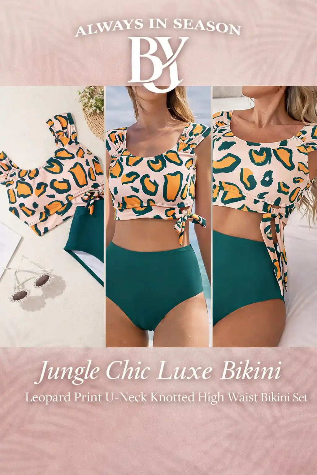 Leopard Print High Waist Bikini Set