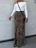 Leopard Print High-Waisted Maxi Skirt