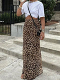 Leopard Print High-Waisted Maxi Skirt