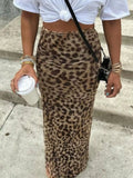 Leopard Print High-Waisted Maxi Skirt Leopard / S