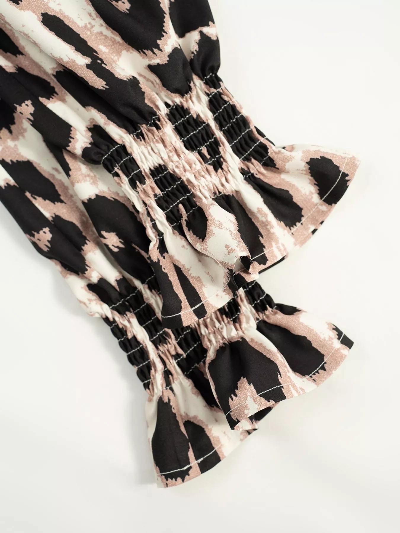 Leopard Print Ruffle Hem Mini Dress