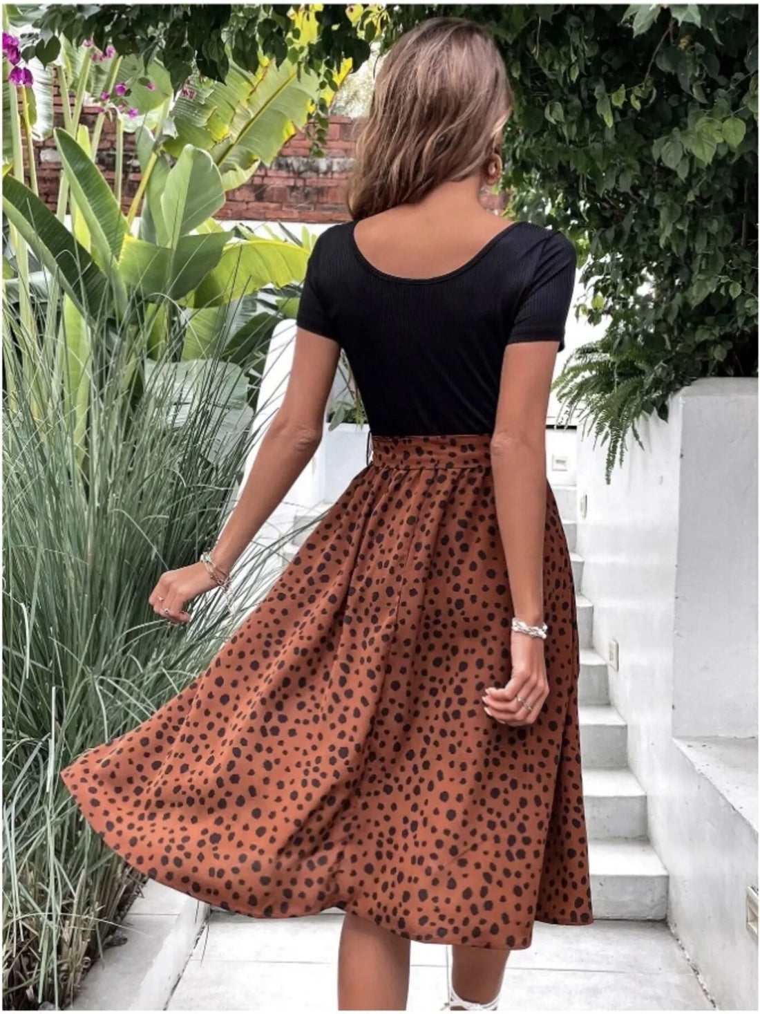 Leopard Print Tie-Waist Dress - product view 1