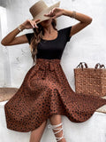 Leopard Print Tie-Waist Dress - product view 3