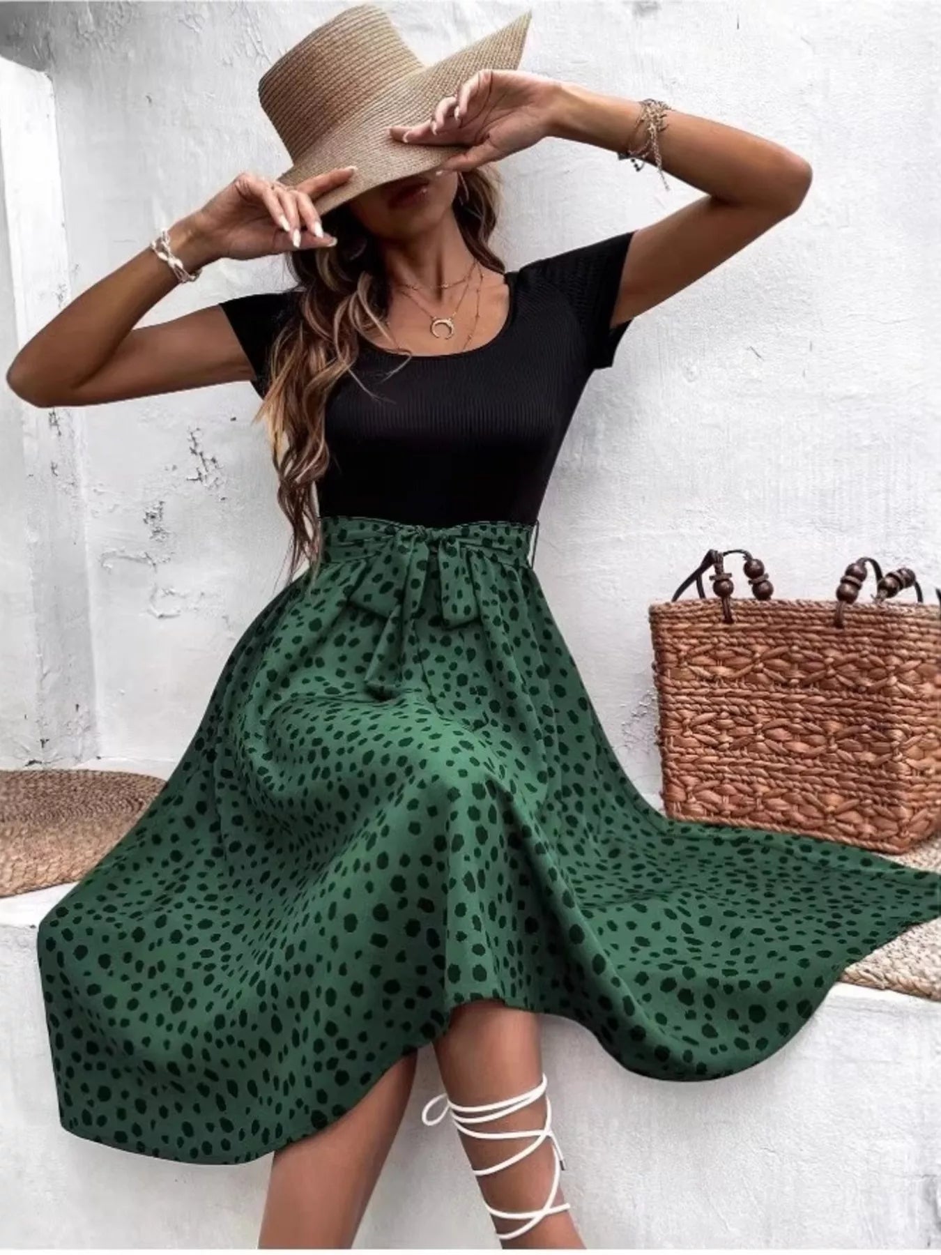 Leopard Print Tie-Waist Dress - product view 8