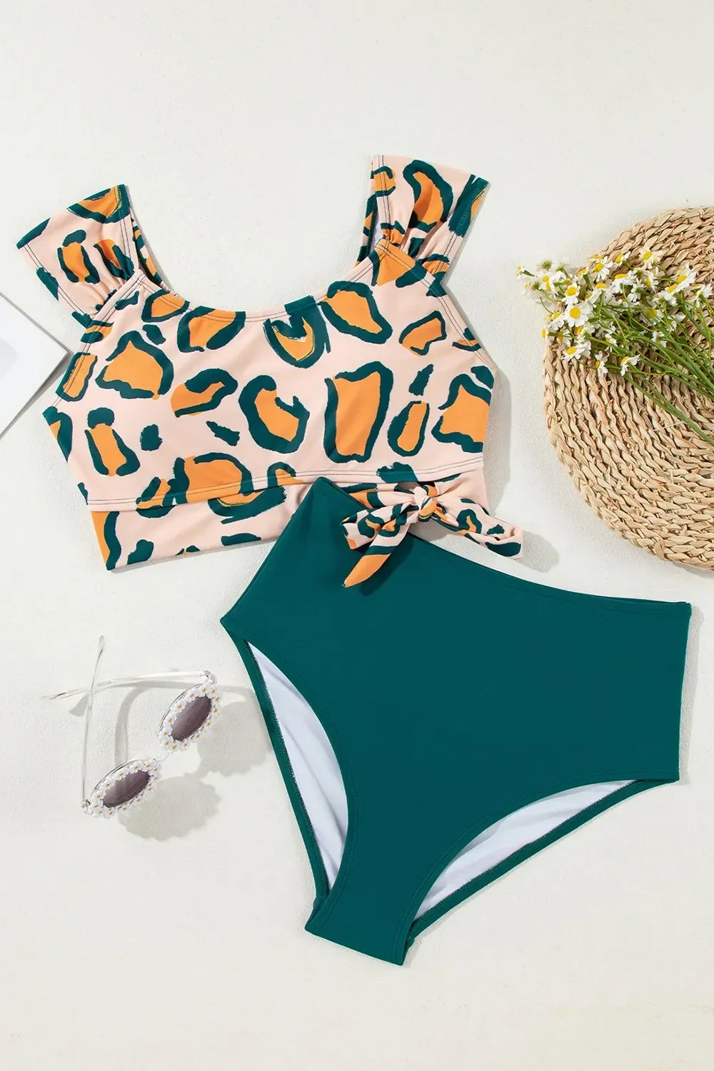 Leopard Print High Waist Bikini Set