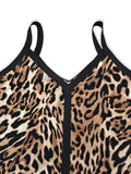 Leopard Print V-neck Cami Swing Dress