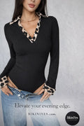 Leopard Trim Bodysuit