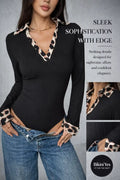 Leopard Trim Bodysuit