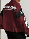 Letter Print Zip Up Jacket