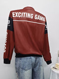 Letter Print Zip Up Jacket