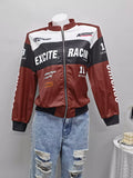Letter Print Zip Up Jacket
