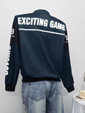 Letter Print Zip Up Jacket