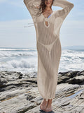 Long Sleeve Backless Cover-Up Dress