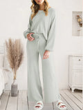 Long Sleeve Lounge Set for Women Light Gray / S