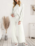Long Sleeve Lounge Set for Women White / S