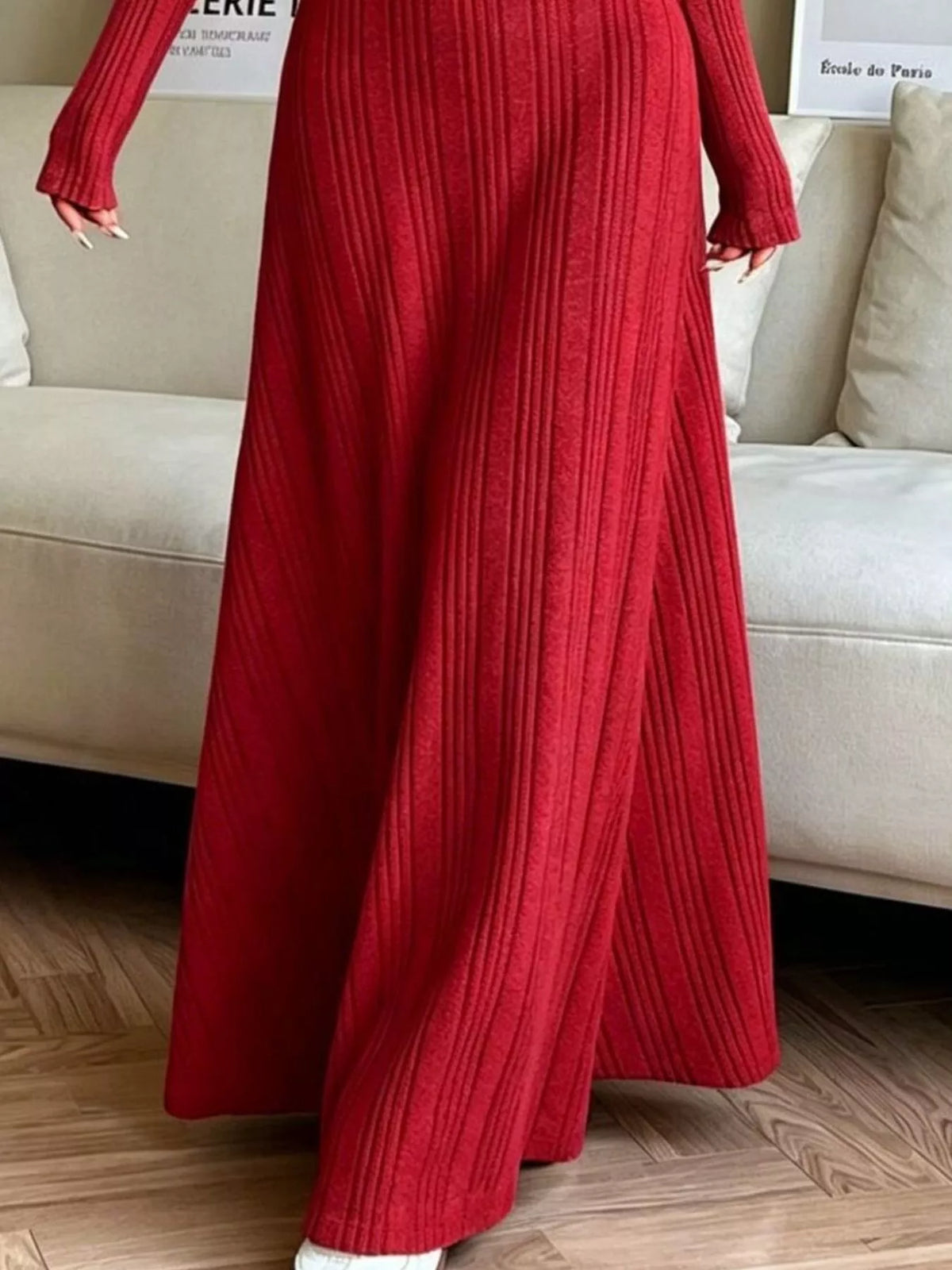 Long Sleeve Ribbed Knit Dress